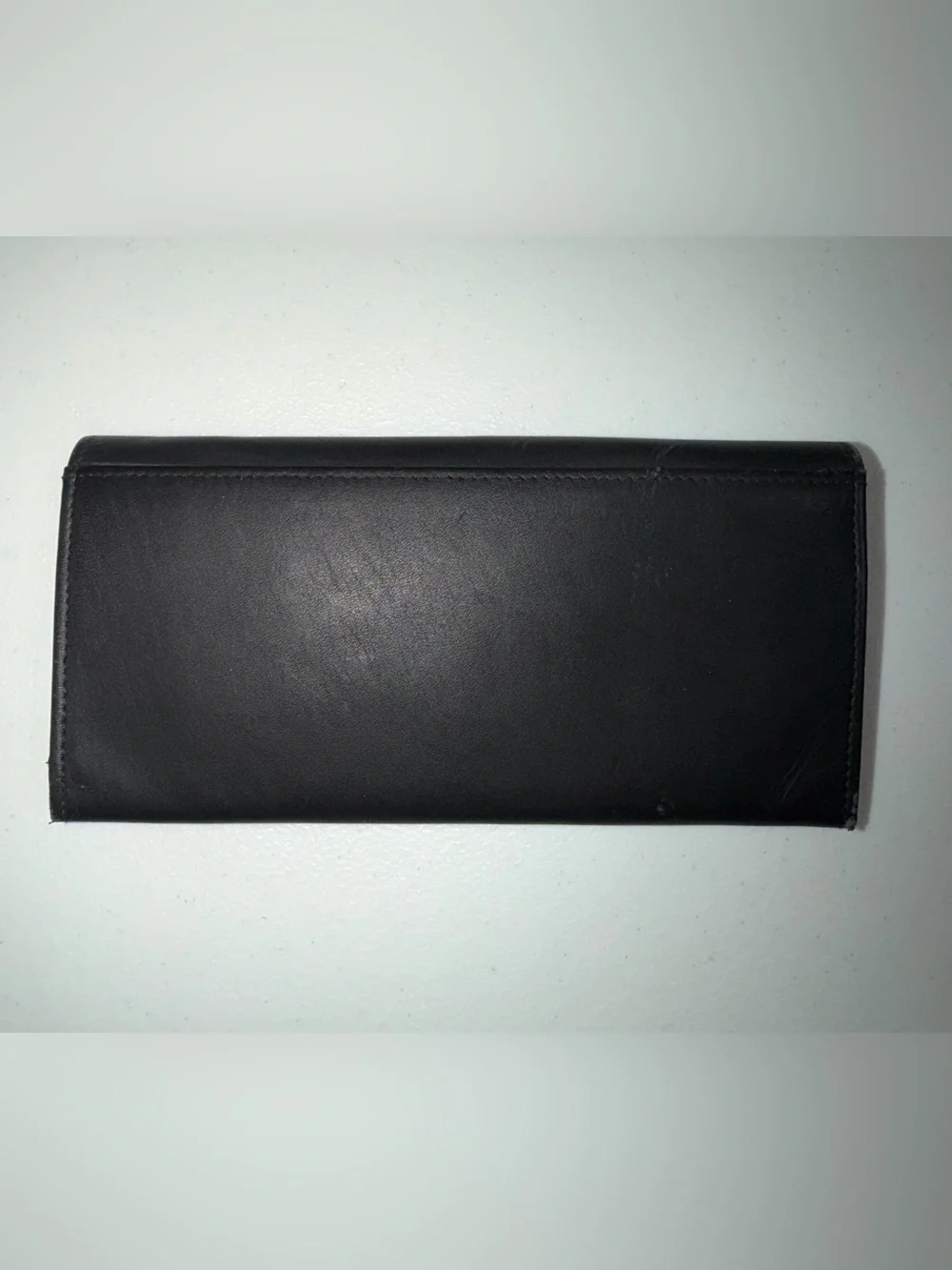 COACH New York Black Smooth Leather Envelope Soft Wallet - Classic Minimalist